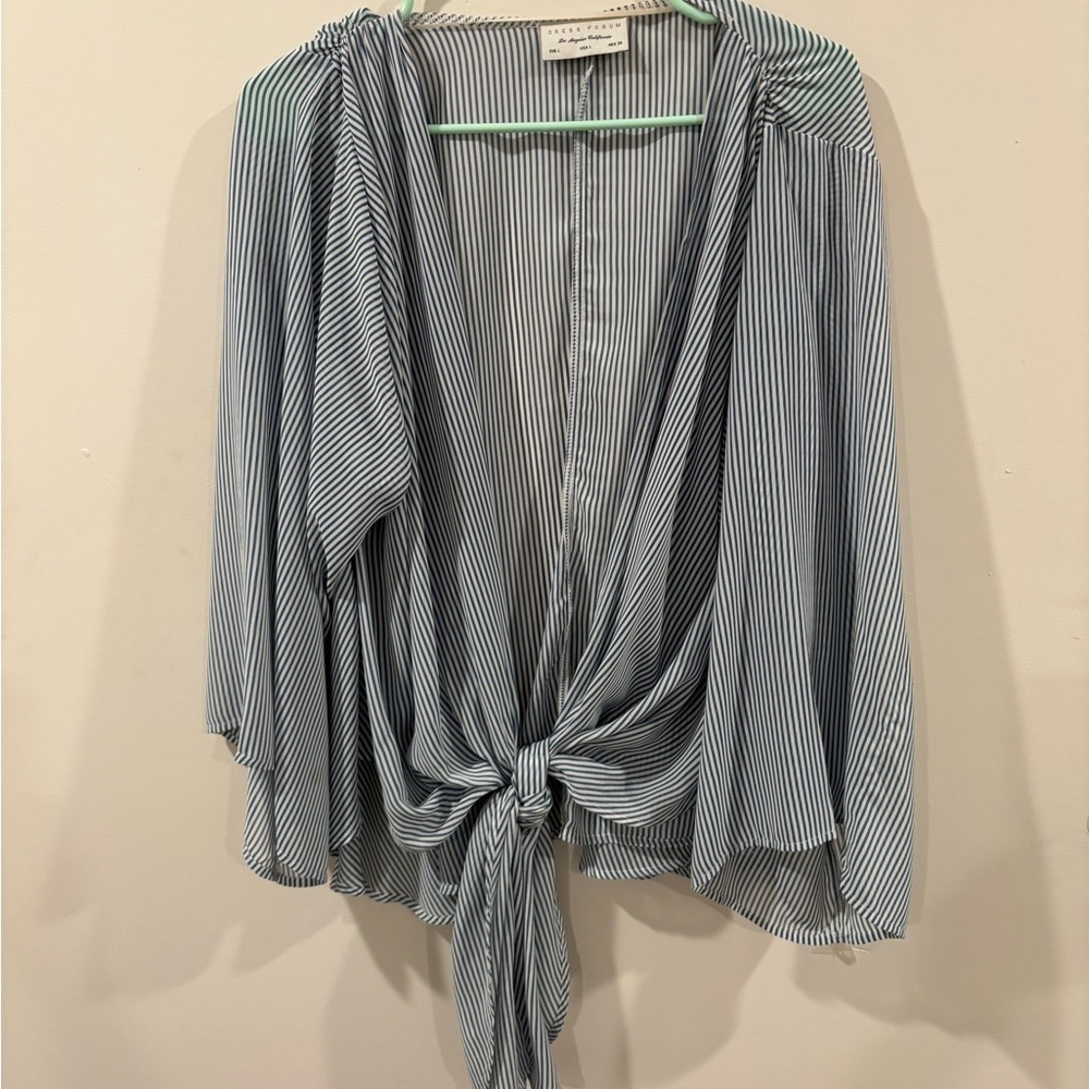 Dress Forum Blue Striped Blouse